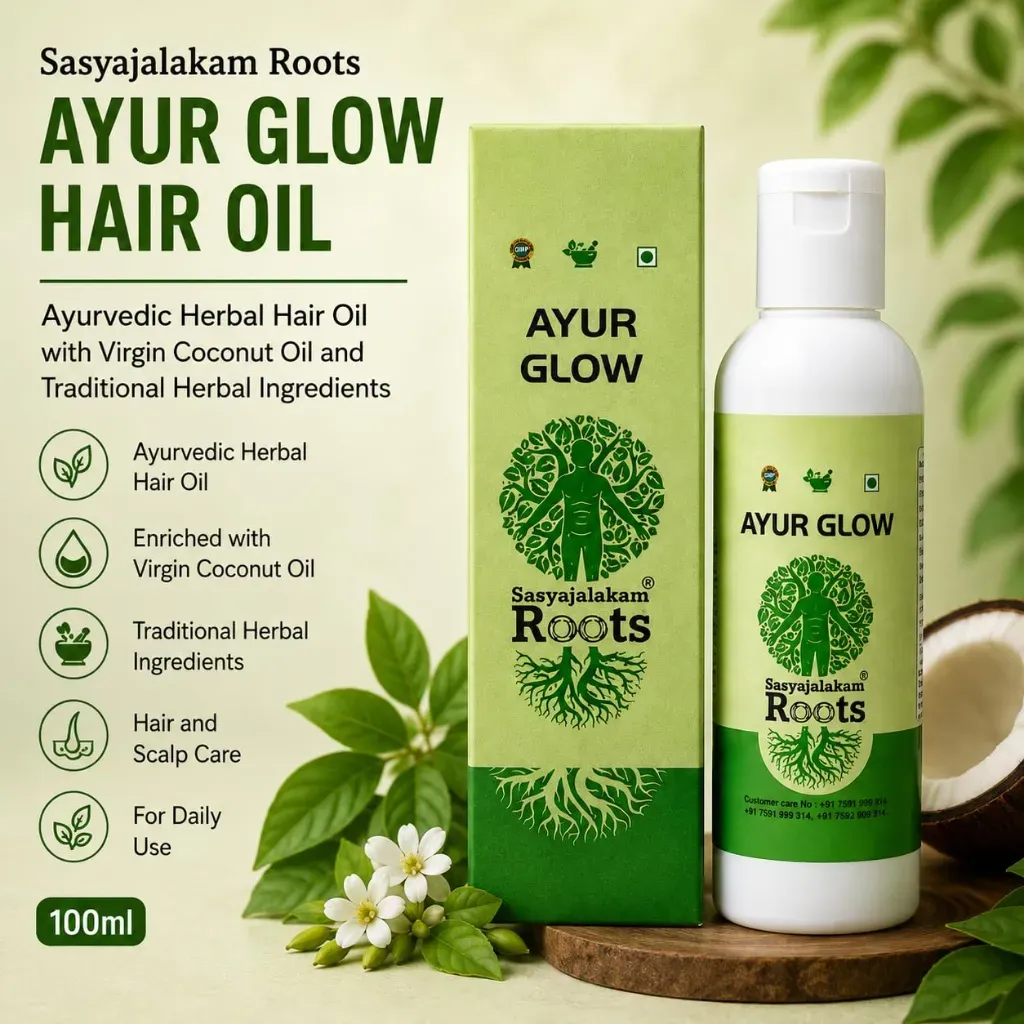 Ayur Glow Hair Oil, Ayurvedic Herbal Hair Oil, 100ml